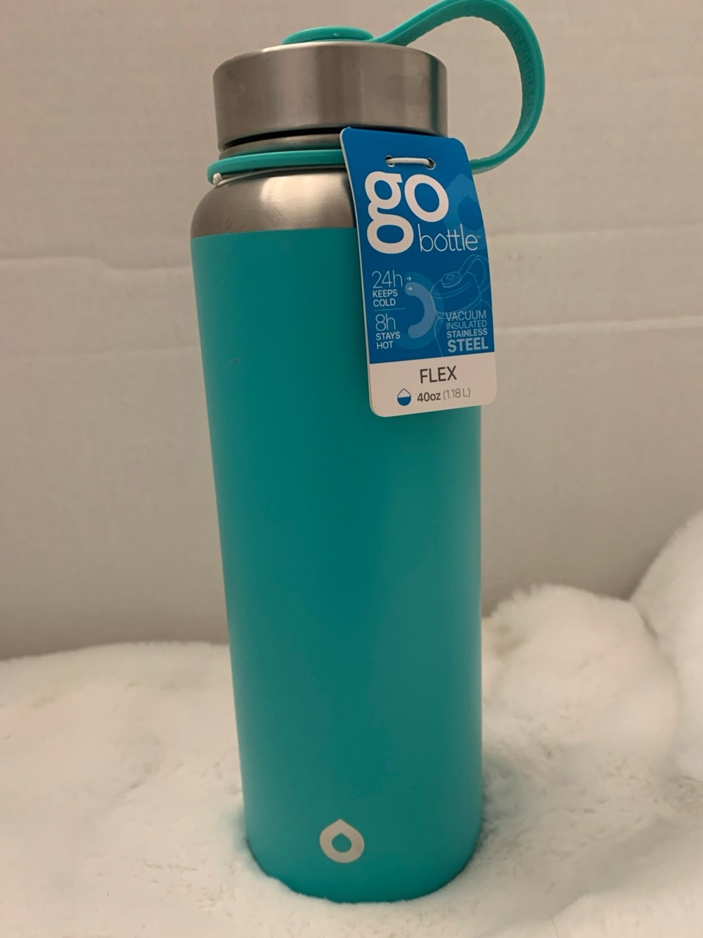 🎯 40oz Turquoise Go Bottle Vacuum Insulated Stainless Steel Tumbler Goodcook NWT